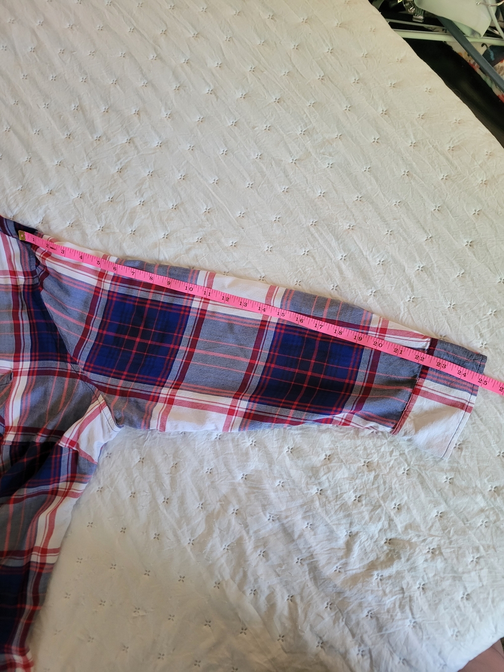 Ava & Viv Red, Blue and White Plaid Button-Down Shirt - Picture 8 of 11